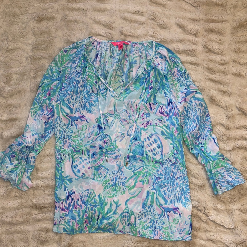 Lilly Pulitzer Pastel Floral Blouse